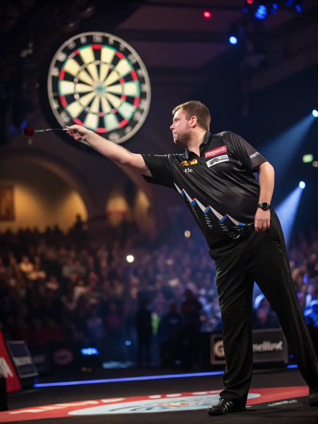 Action shot of a competitive quilles player in mid-throw during a tournament, showcasing the intensity and focus of the sport.